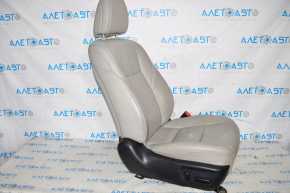 Пасажирське сидіння Toyota Avalon 13-18 з airbag, електро, шкіра сіра, тріщини на шкірі, під хімчистку
