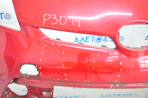 Бампер передній голий Toyota Prius 30 13-15 рест, червоний, прим'ятий, тріщини, подряпини
