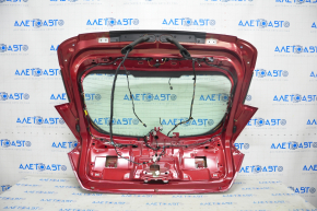 Дверь багажника голая со стеклом Ford Focus mk3 15-18 рест 5d, красный RR, шпаклеванная, примята