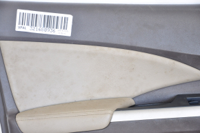 Обшивка двери карточка передняя левая Honda CRV 12-14 серая,серая вставка, под чистку, царапина