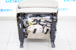 Пассажирское сидение Toyota Highlander 08-13 с airbag, кожа, бежевое, электро, трещины на коже