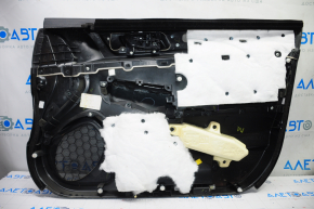 Обшивка двери карточка передняя левая Subaru Outback 15-19 черн с черной вставкой тряпка, подлокотник кожа