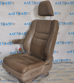 Водійське сидіння Honda CRV 12-14 з airbag, електро, шкіра сіра, під хімчистку