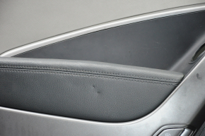 Обшивка дверей картка перед лев Hyundai Santa FE Sport 13-18 черн з сірою вставкою пластик, підлокітник шкіра, тички, подряпини
