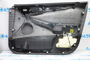 Обшивка дверей картка перед лев Hyundai Sonata 11-15 черн з сірою вставкою пластик, підлокітник шкіра, темно-сер молдинг структура, подряпини