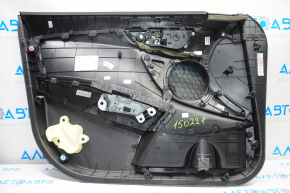 Обшивка дверей картка перед правою Hyundai Veloster 12-17 чорн з чорною вставкою пластик, підлокітник гума, подряпини