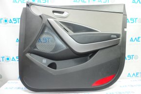 Обшивка двери карточка передняя правая Hyundai Santa FE Sport 13-18 черн с серой вставкой пластик, подлокотник кожа
