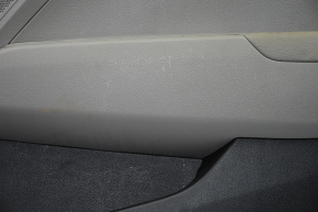 Обшивка двери карточка передняя правая Hyundai Elantra AD 17-20 черн с серой вставкой пластик, подлокотник кожа, молдинг серый глянец, царапины