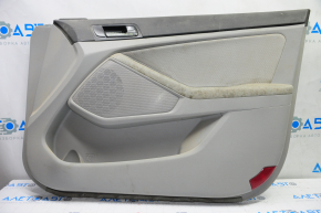 Обшивка дверей картка перед правою Kia Optima 11-15 сіра з сірою вставкою ганчірка, підлокітник шкіра, подряпини, під хімчистку