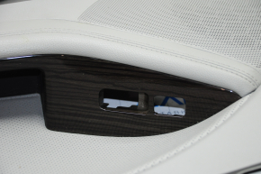 Обшивка дверей картка зад прав Kia Optima 11-15 сіра з сірою вставкою шкіра, підлокітник шкіра, накладка під дерево, під підігрів сидіння