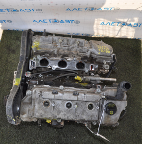 Двигатель 3MZ-FE Toyota Highlander 08-13 hybrid 173к запустился, пробит блок, лопнул полуподдон, примят поддон, заломан болт, надломы