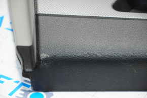 Обшивка дверей картка зад лев Hyundai Sonata 15-19 черн з сірою вставкою пластик, підлокітник шкіра, сер молдинг структура, подряпини