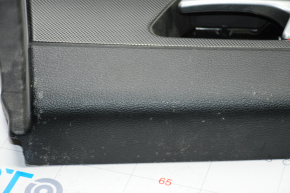 Обшивка двери карточка задняя левая Hyundai Sonata 15-19 черн с черн вставкой кожа, подлокотник кожа, черн молдинг структура, надрывы, царапины