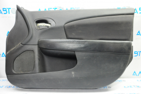 Обшивка дверей картка перед прав Chrysler 200 11-14 чорн з чорною вставкою ганчірка, підлокітник шкіра, подряпини, під хімчистку
