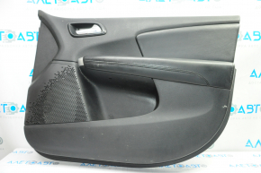 Обшивка двери карточка передняя правая Dodge Journey 11- черн с черн вставкой кожа, подлокотник кожа, черн строчка