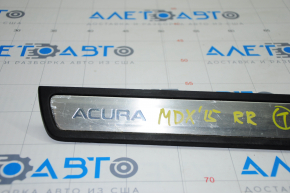Накладка порогу зад прав зовнішній Acura MDX 14-20 хром, поліз хром, подряпини