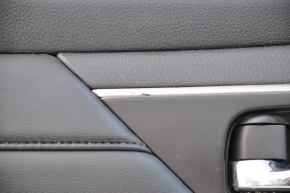 Обшивка дверей картка перед лев Nissan Altima 13-18 шкіра, чорний, подряпина