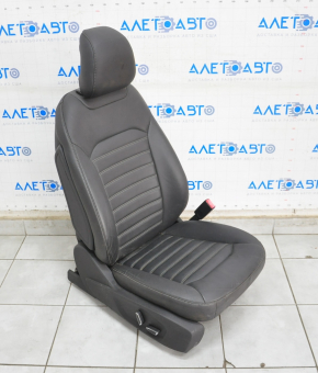 Пасажирське сидіння Ford Fusion mk5 13-16 з airbag, електро, шкіра чорна