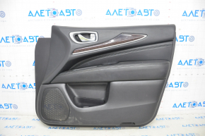 Обшивка двери карточка передняя правая Infiniti JX35 QX60 13- кожа черн, царапины