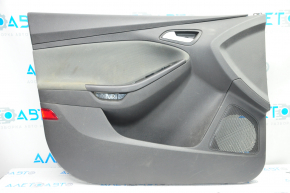 Обшивка дверей картка перед лев Ford Focus mk3 11-14 черн з сірою вставкою ганчірка, під хімчистку