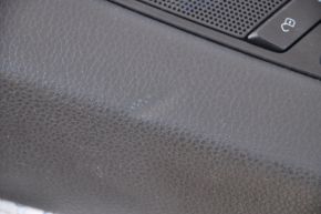 Обшивка дверей картка зад лев VW Passat b7 12-15 USA чорна, прим'ята зверху, тріщини в кріп