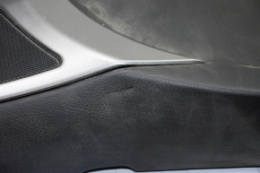 Обшивка дверей картка перед прав Ford Fusion mk5 17-20 черн з сірою вставкою ганчірка, підлокітник шкіра, молдинг сірий структура, подряпини, тички