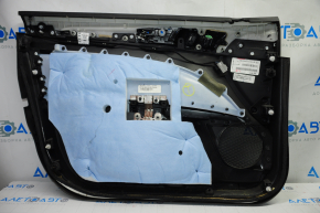 Обшивка дверей картка перед прав Ford Fusion mk5 13-16 чорн з чорною вставкою ганчірка, підлокітник шкіра, молдинг сірий глянець
