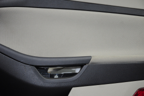 Обшивка двери карточка передняя правая Ford Focus mk3 15-18 серая с серой вставкой тряпка, царапины, под химчистку