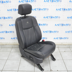 Пасажирське сидіння Infiniti JX35 QX60 13- з airbag, електро, підголів з монітор, шкіра чорний, потерто, іржаве