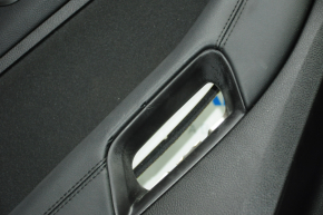 Обшивка дверей картка задня ліва Ford Edge 15-18 чорна з чорною вставкою ганчірка, підлокітник шкіра, тички