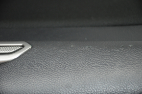 Обшивка дверей картка зад лев Ford Fusion mk5 17-19 чорн з чорною вставкою ганчірка, підлокітник шкіра, молдинг сірий структура, подряпини