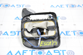 Ручка КПП з накладкою шифтера Ford Escape MK3 13-16 чорна гума, сіра накладка, зламані кріплення