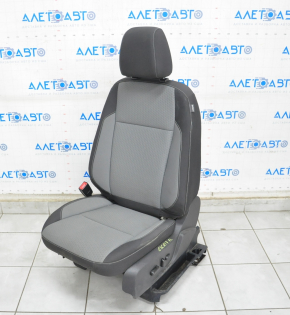 Сидіння водія Ford Escape MK3 13-19 без airbag, електро, ганчірка, чорно-сір