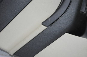 Обшивка дверей картка зад лев Ford Focus mk3 15-18 сіра із сірою вставкою пластик, подряпини
