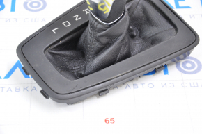 Ручка АКПП с накладкой шифтера Ford Focus mk3 15-18 рест, резина, черная накладка, протерта накладка