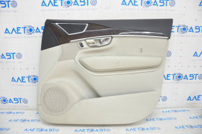 Обшивка двери карточка передняя правая Volvo XC90 16-22 кожа серая, надрывы