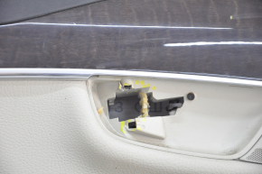 Обшивка двери карточка задняя левая Volvo XC90 16-22 кожа серая, слом крепление ручки, проколы, прижата, царапины, под химчистку
