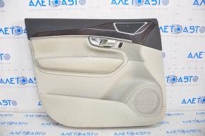 Обшивка двери карточка передняя левая Volvo XC90 16-22 кожа серая, слом креп