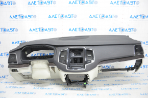 Торпедо передняя панель без AIRBAG Volvo XC90 16-22 под проекцию серая+черн, нижняя часть под перешив