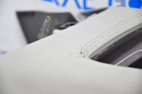 Консоль центральная подлокотник и подстаканники Volvo XC90 16-22 кожа серая, под химч, надрыв