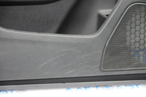 Обшивка двери карточка передняя левая Honda Civic X FC 16-21 4d тряпка черная с черной вставкой пластик, царапины, под химчистку