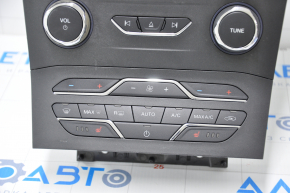 Панель управління радіо та кліматом Ford Edge 15-18 auto, dual zone під великий монітор, з підігрівом, подряпини та потертості на накладці