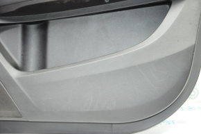 Обшивка дверей картка перед прав Acura MDX 14-16 чорна з чорною вставкою шкіра, підлокітник шкіра, молдинг під дерево глянець, подряпини