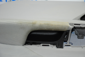 Обшивка двери карточка передняя правая Honda Accord 13-17 сер с сер вставкой тряпка, подлокотник тряпка, молдинг ручки тип 1, надрыв, царапины, под химчистку