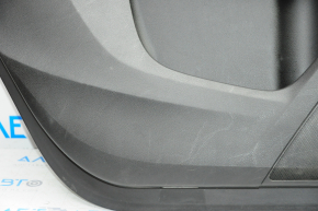 Обшивка дверей картка зад лев Acura MDX 14-16 чорна з чорною вставкою шкіра, підлокітник шкіра, молдинг під дерево глянець, без шторки, подряпини