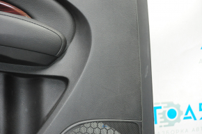 Обшивка двери карточка задняя левая Acura MDX 14-16 черн с черн вставкой кожа, подлокотник кожа, молдинг под дерево глянец, шторка, царапины
