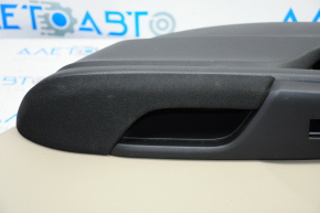 Обшивка дверей картка ззаду права Honda Civic X FC 16-21 4d чорн з беж вставкою пластик, підлокітник ганчірка, подряпини, під хімчистку