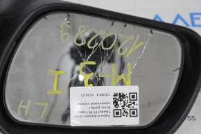 Зеркало боковое левое Mazda3 03-08 3 пина, белое, разбит зеркальный элемент