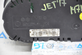 Щиток приборов VW Jetta 11-18 USA 1.4T 1.8T 2.0 147k, трещины на стекле, вздулась пленка экрана