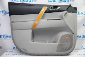 Обшивка дверей картка перед лев Toyota Highlander 08-13 сер з чорною вставкою шкіра, підлокітник шкіра, JBL, подряпини